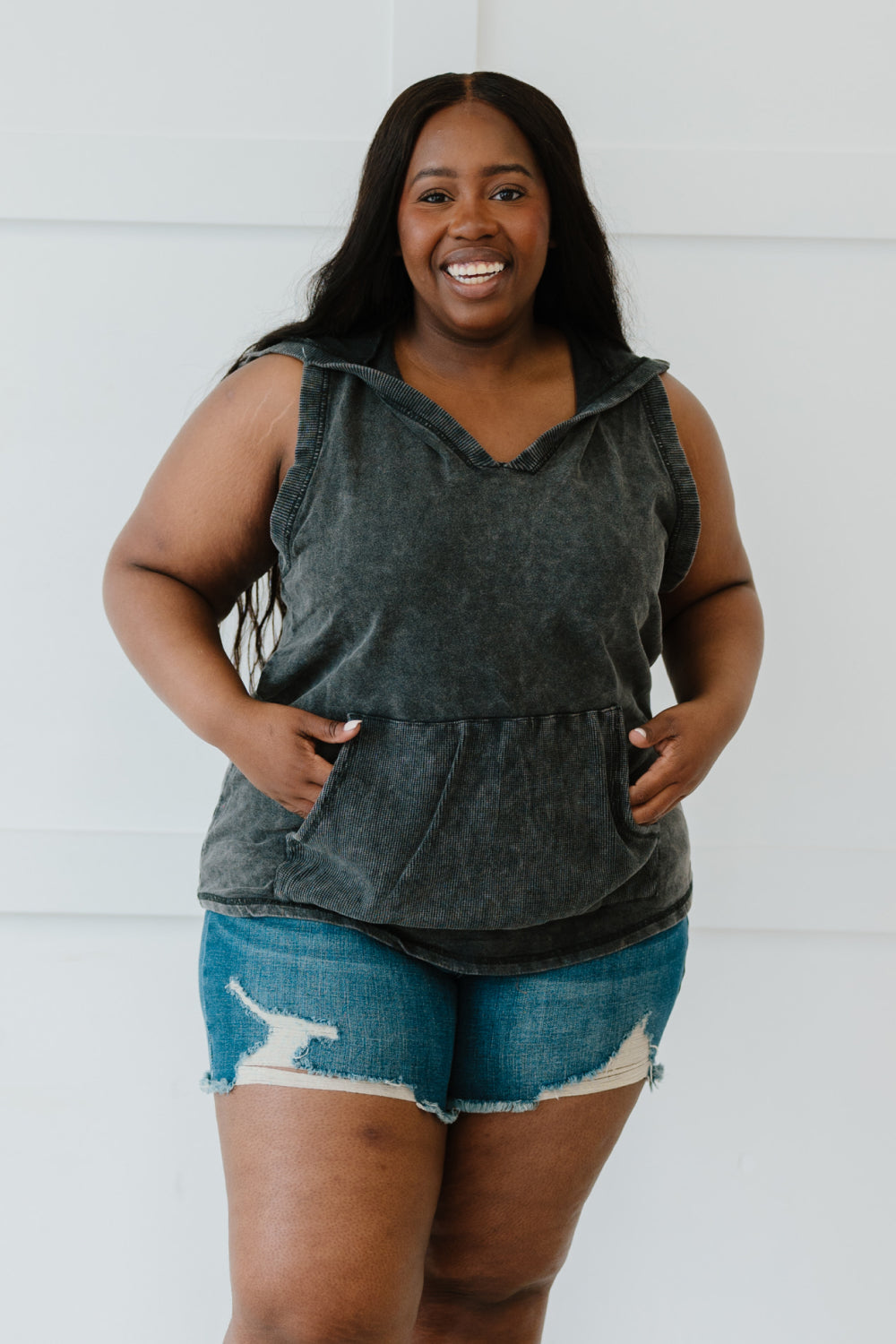 Sew in Love Gray Hooded Tank