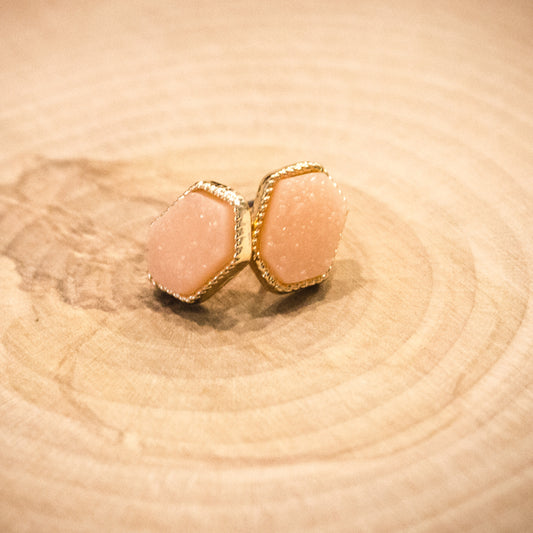 Druzy Hexagon Earrings