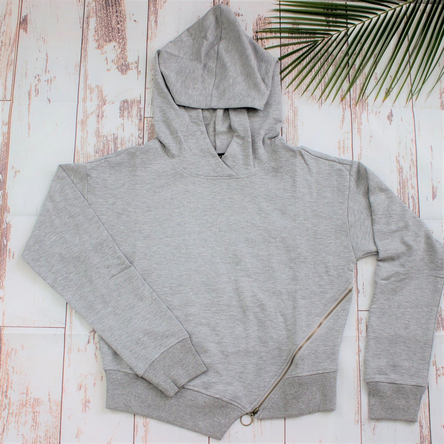 Asymmetrical Fleece Sweater - Gray