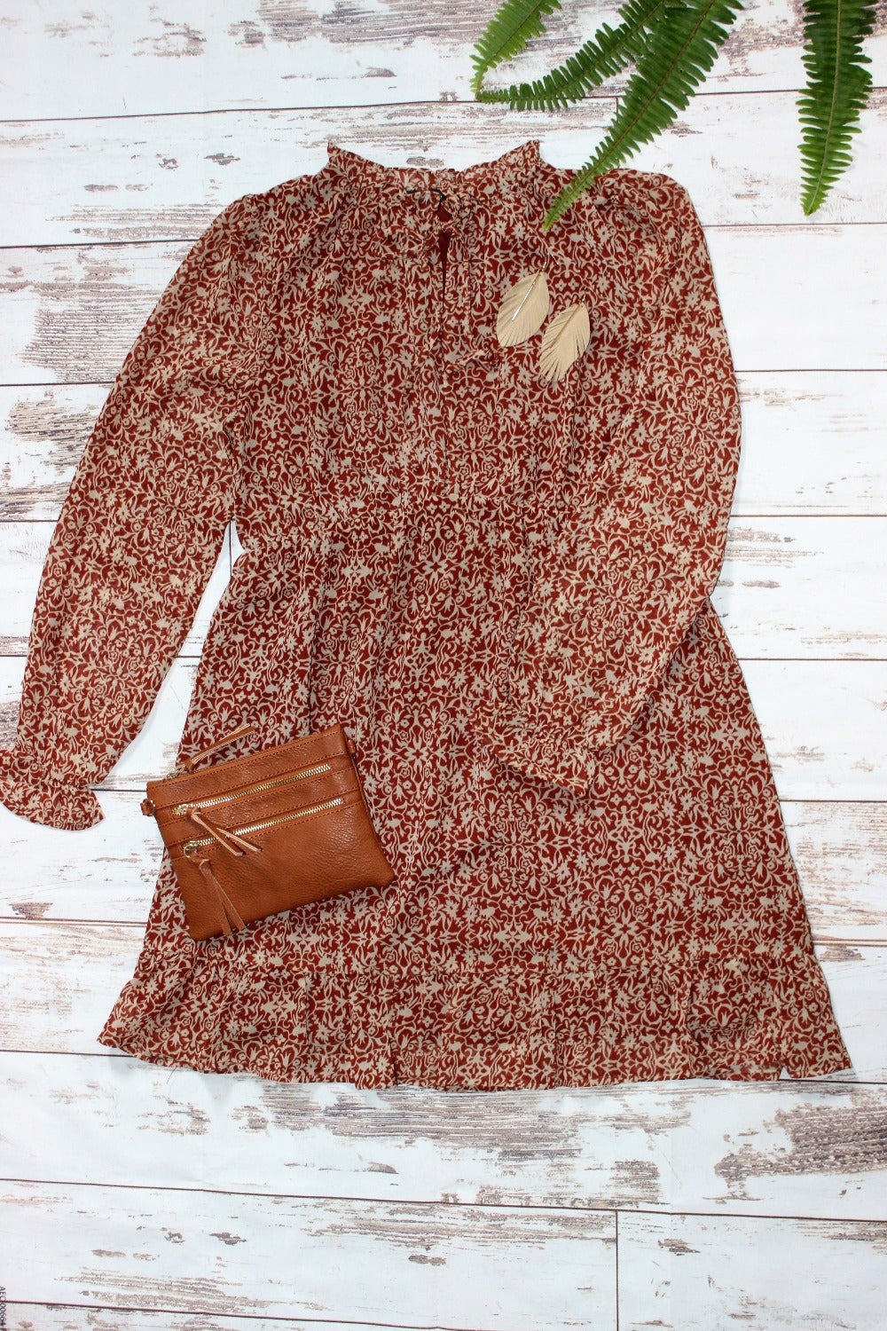 V-Neck King Sleeve Dress