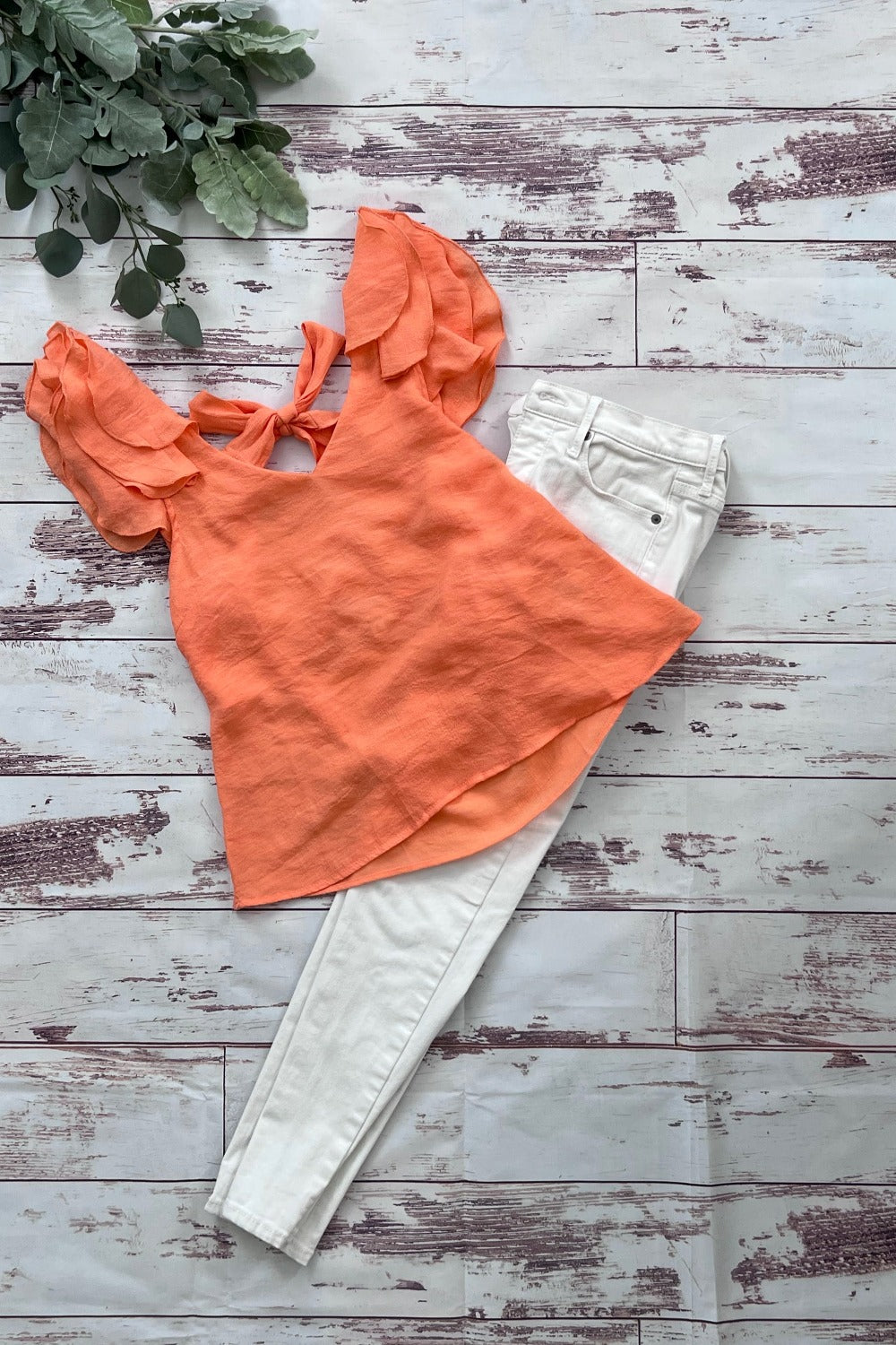 Orange Tie Back Tank