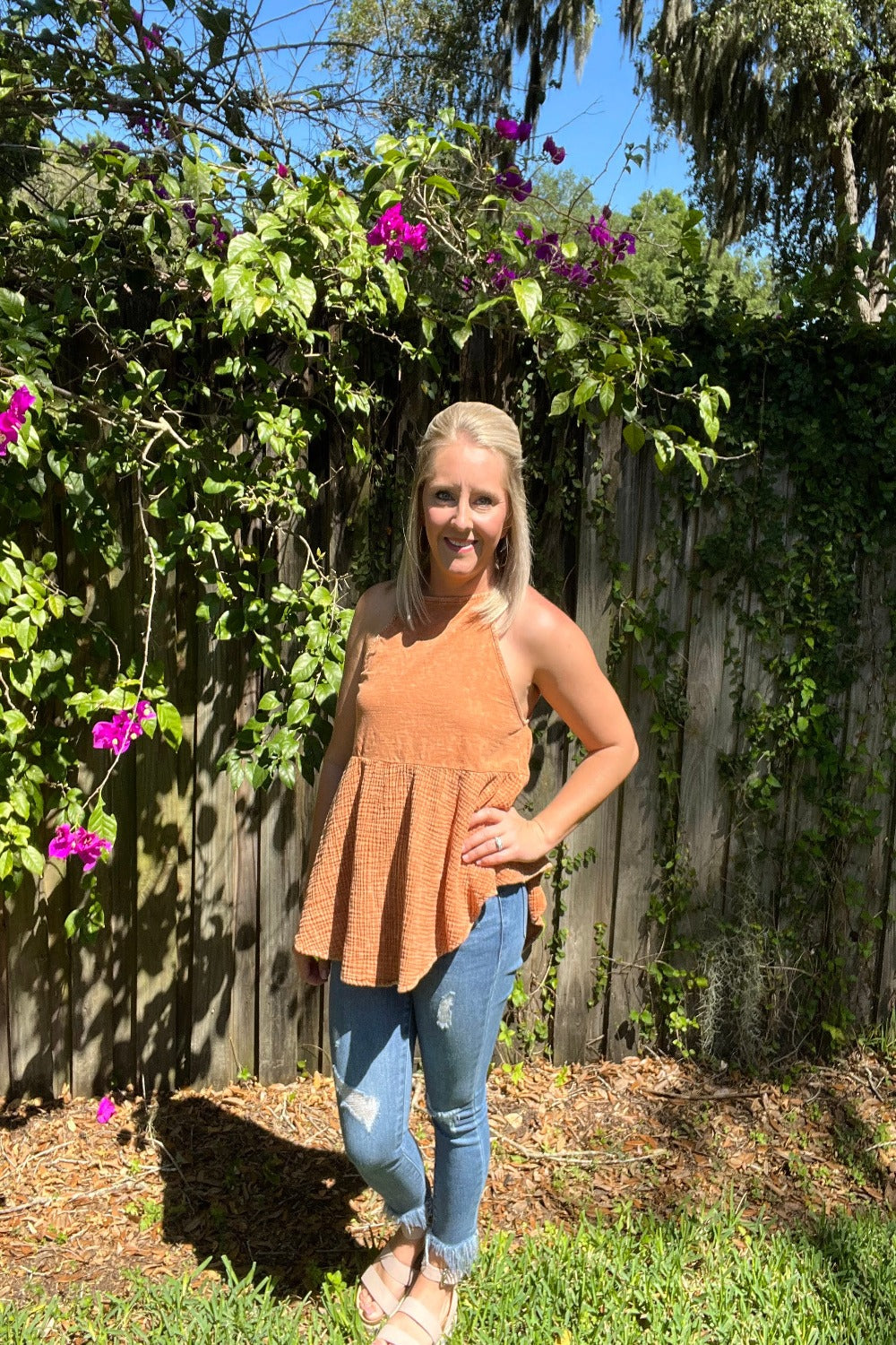 Geometric Edge Peplum Tank – ShopHaystax