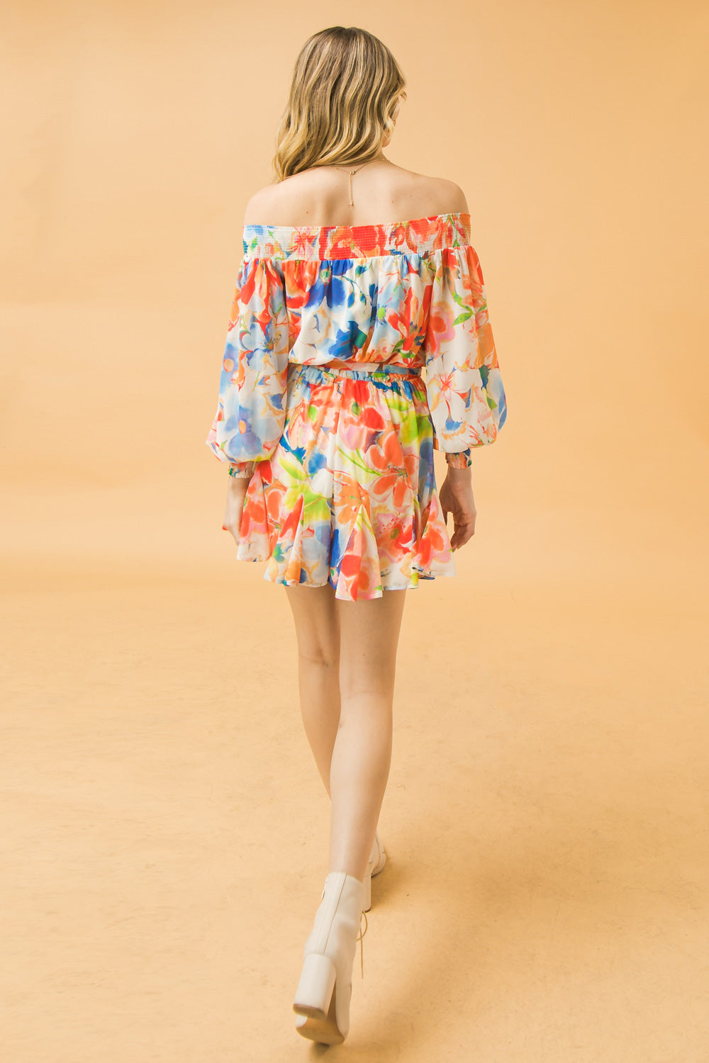 Pink & Blue Floral Romper