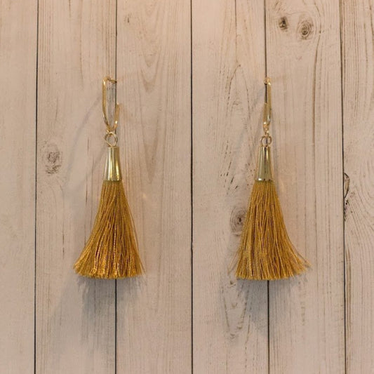 Capped Tassel Dangle Earrings