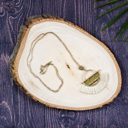 Raffia Wedge Tassel Necklace