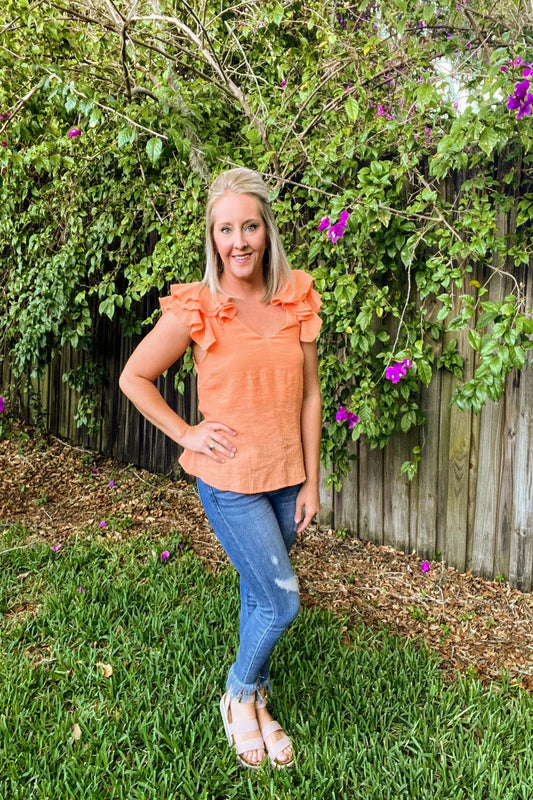 Orange Tie Back Tank