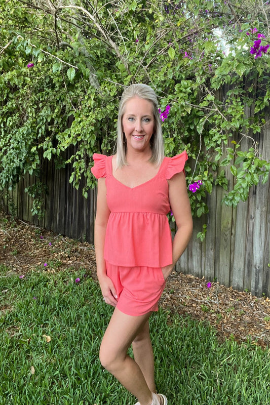 Happy Coral Two-Piece Set