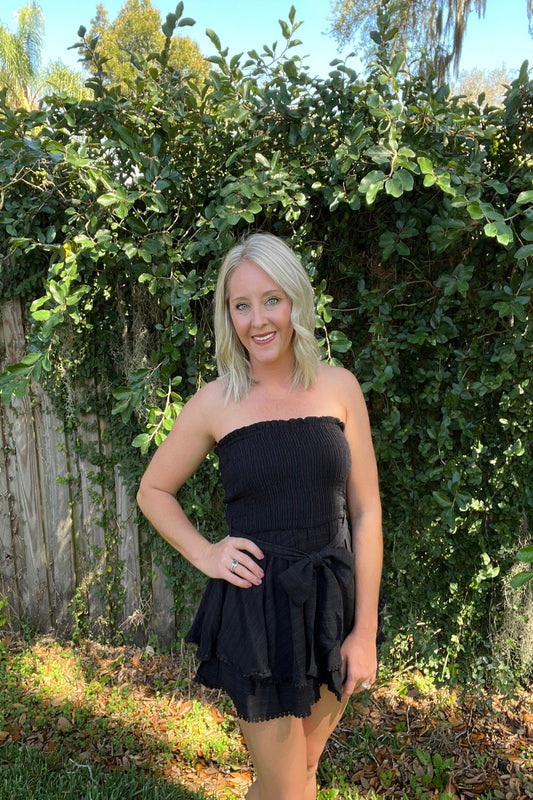 Smocked Strapless Romper